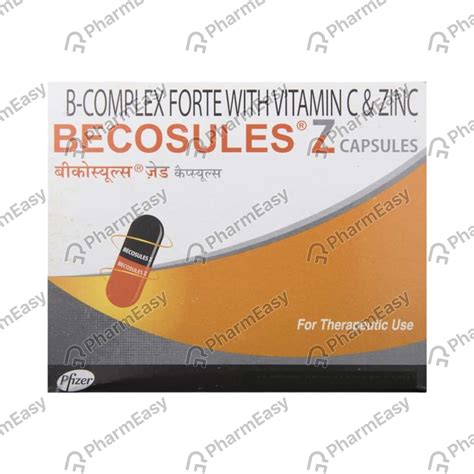 difference between becosules and becosules z|Becosules Z Strip Of 15 Capsules .